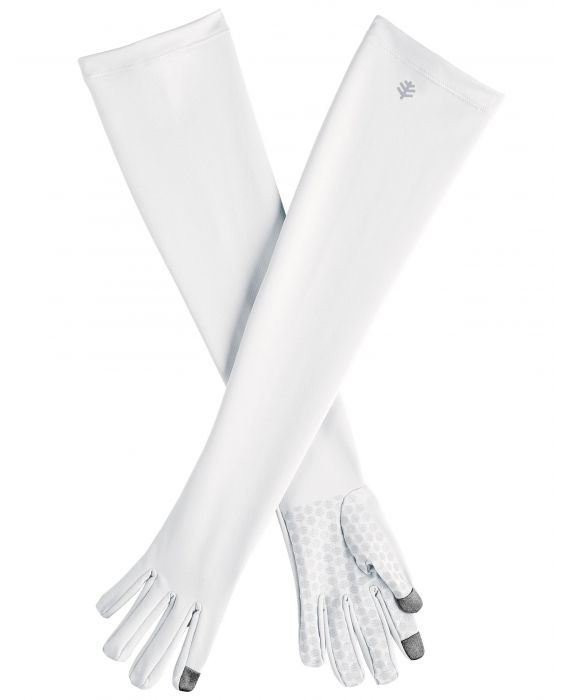 Coolibar - UV resistant gloves with long sleeve for adults - Culebra - White