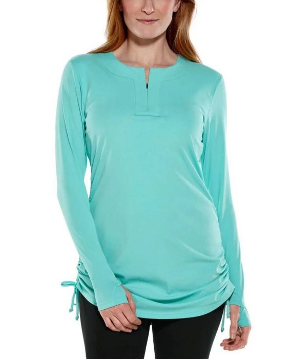 Coolibar - UV Swim Shirt for women - Hokulani Ruche - Solid - Tropical Mint 