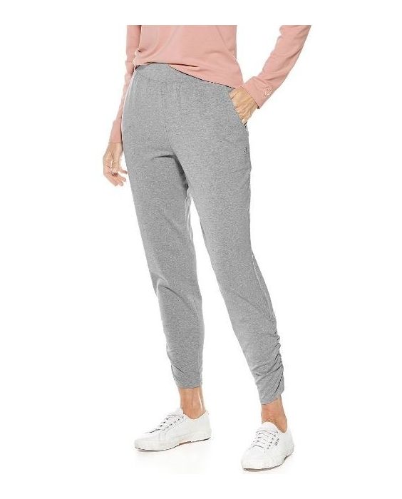 Cooliar - Casual ruched UV Pants for women - Grey - Front