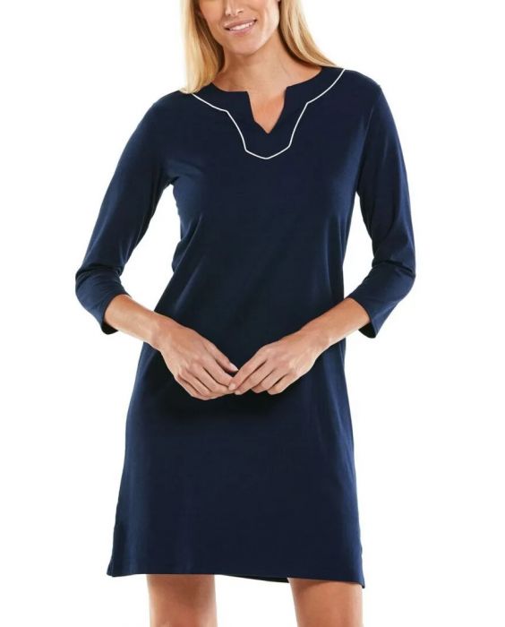 Coolibar - UV Tunic Dress for women - Oceanview - Solid - Navy