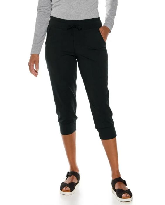 Coolibar - UV Weekend Crop Jogger for women - Maho - Solid - Black