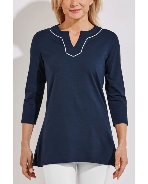Coolibar - UV Tunic Top for women - Oceanview - Solid - Navy 