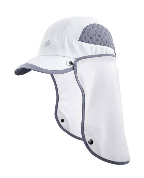 Coolibar - UV Sport Cap for adults - Agility - White/Steel Grey 