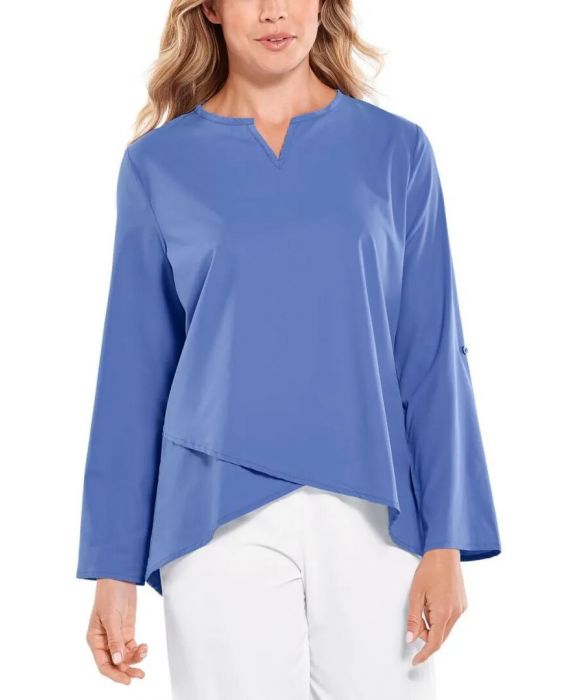Coolibar - UV Tunic Top for women - Santa Barbara - Solid - Aura Blue