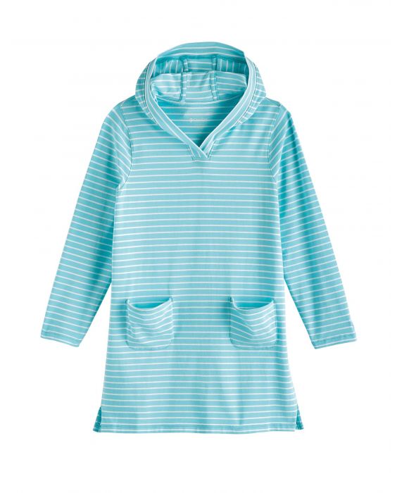 Coolibar - UV Beach cover-up for girls - Catalina - Ice Blue/White