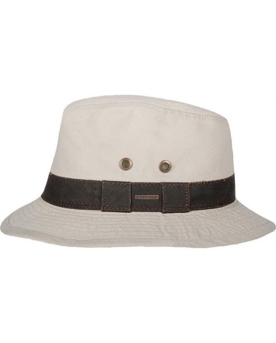 Hatland - UV Fedora hat for men - Okaton - Putty white