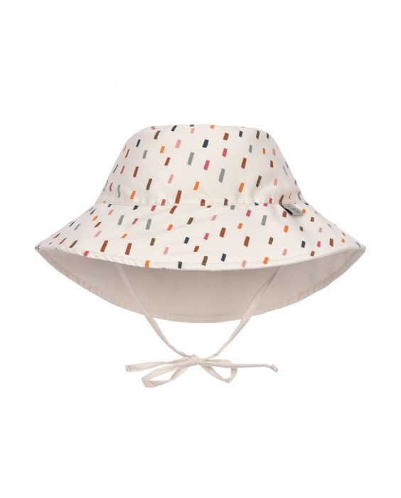 Lässig - UV sun protection bucket hat for kids - Strokes - Offwhite/multi