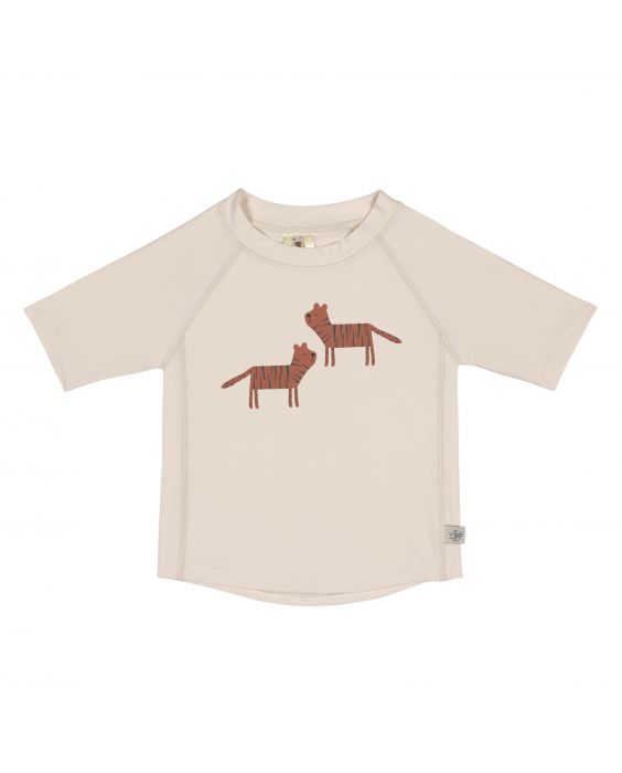 Lässig - UV rashguard with short sleeves for kids - Two tigers - Offwhite