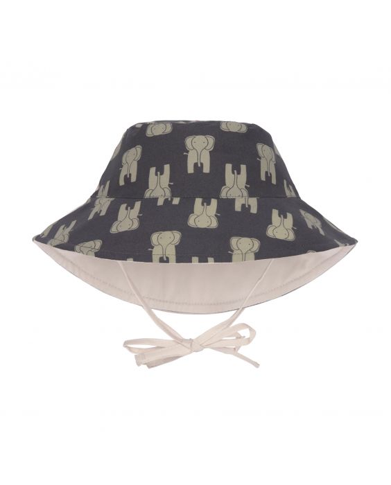Lässig - UV sun protection bucket hat for kids - Elephant - Dark grey