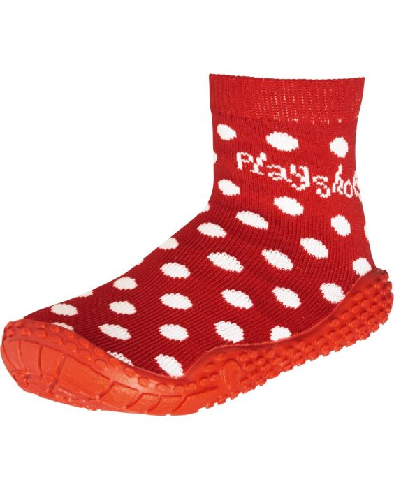 Playshoes - Swim socks for children - Dots - Red - Front
