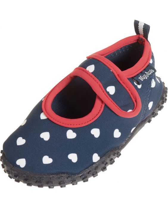 Playshoes - UV water shoes for girls - hearts - dark blue - Front