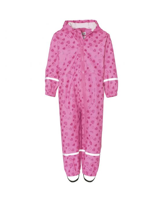 Playshoes - Rain overall for girls - Hearts - Pink