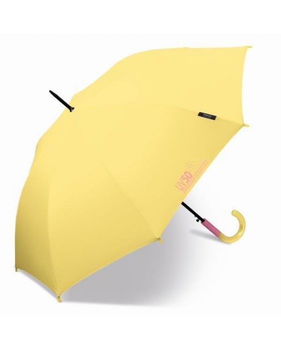 Happy Rain - Long umbrella with UV protection - Automatic - Yellow
