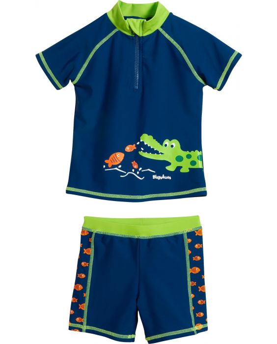 Playshoes - UV swim set two-piece for boys - Crocodile - Blue