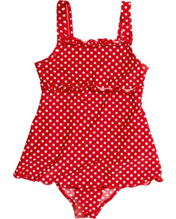Playshoes - UV bathing suit for girls - Skirt - Dots - Red - Front