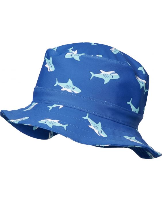 Playshoes - UV sun hat for boys - sharks - blue - Front