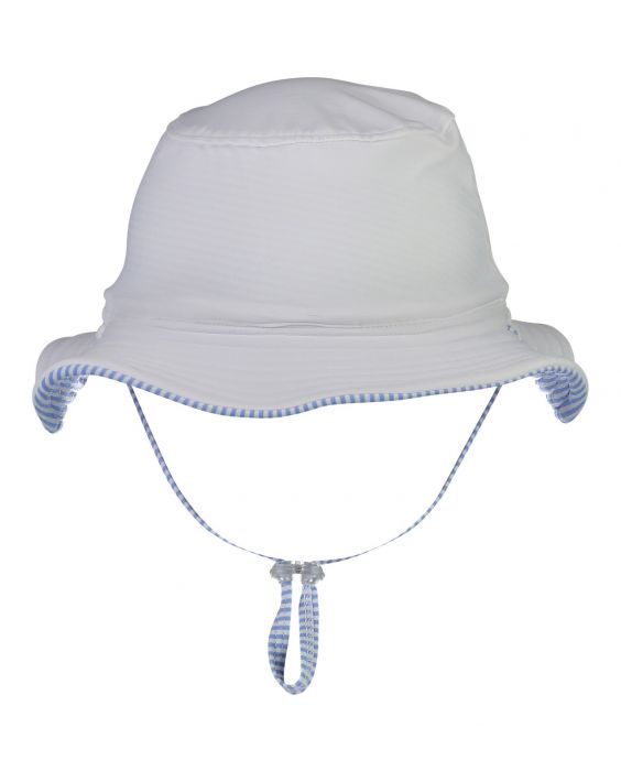 Snapper Rock - UV Bucket Hat for babies- White/Blue - Blue - Front