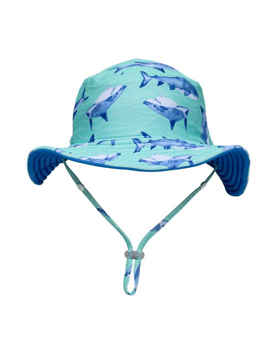 Snapper Rock - UV Reversible Bucket hat for kids - Minty Shark
