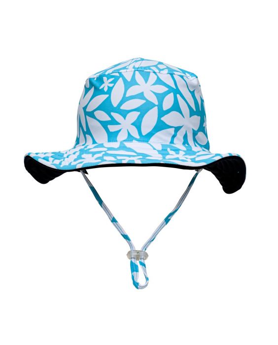 Snapper Rock - UV Reversible Bucket hat for kids - Sustainable - Aqua Bloom