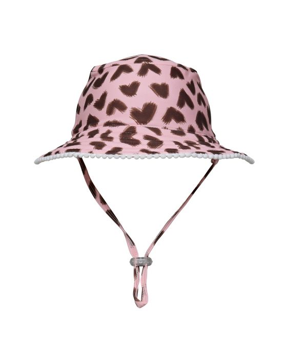 Snapper Rock - UV Reversible Bucket hat for kids - Wild Love - Pink