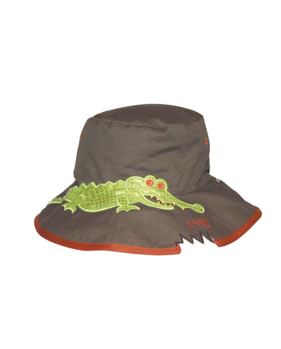 Rigon - UV bucket hat for children - Khaki croc