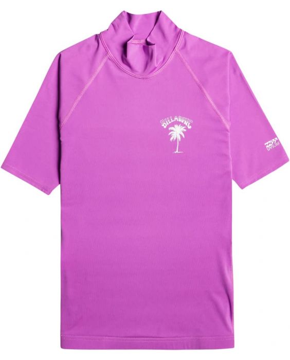 Billabong - UV Rashguard for women with short sleeves  - Tropic Surf - UPF50+ - Bright Orchid