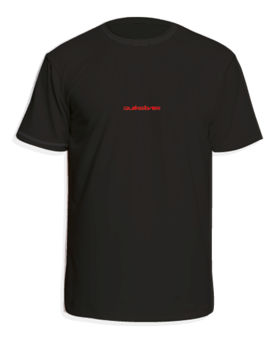 Quiksilver - UV Swimming shirt with short sleeves for men - Black with red logo