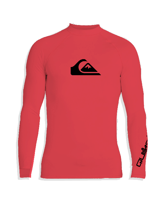 Quiksilver - UV Rashguard with long sleeves for men - All time - Fierry coral