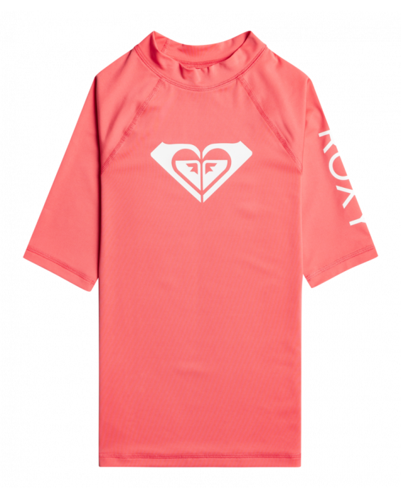 Roxy - UV Rashguard for girls - Whole Hearted - Short sleeve - UPF50 - Sun Kissed Coral