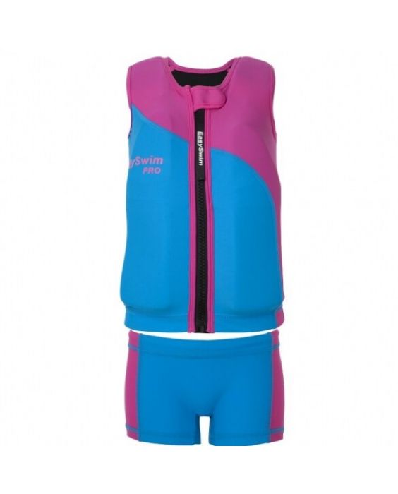 EasySwim Pro - Float Jacket with swimshort for children - 2-piece - Pink/Blue