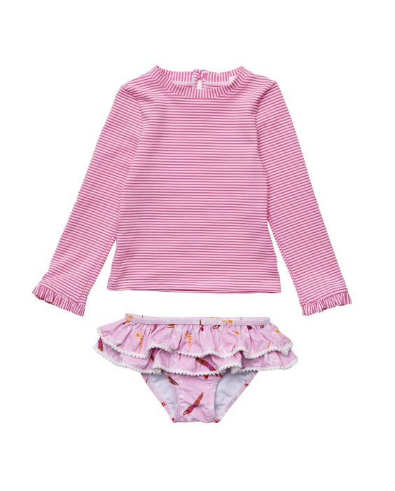 Snapper Rock - UV Swimset for babies and kids - Long sleeve - Diving Diva - Pink