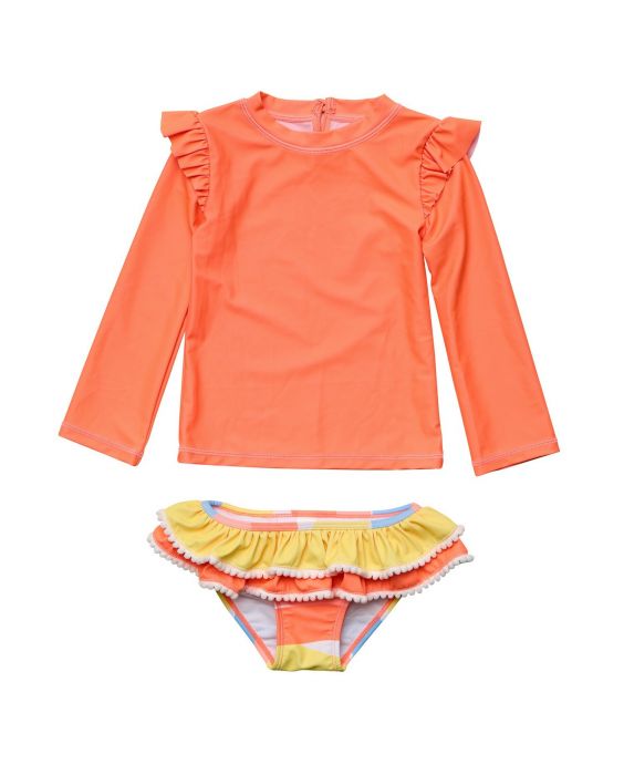 Snapper Rock - UV Swimset for babies and kids - Long sleeve - Good Vibe - Tangerine