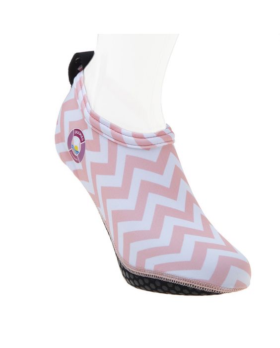 Duukies - Womens UV Beach Socks - Ladies Zigzag Pink - Pink Stripes - Front