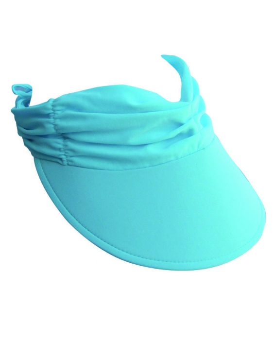 Rigon - Visor for women with pleated fabric - Calypso -Turquoise