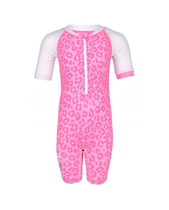 JUJA -  UV Swim suit for babies - short sleeves - Leopard - Pink