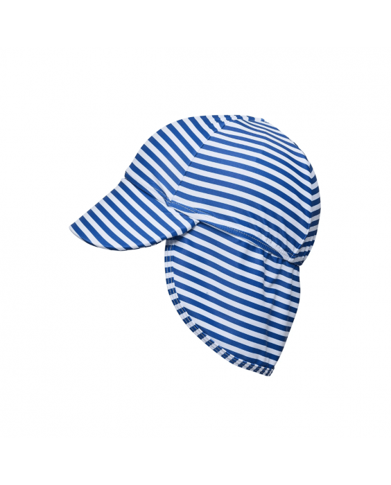 Snapper Rock - UV Flap hat for boys - UPF50+ - Denim Stripe