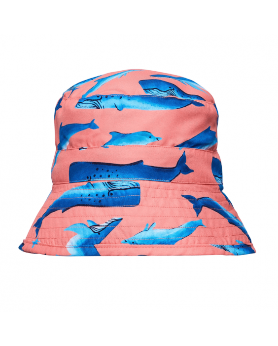 Snapper Rock - UV Bucket hat for boys - UPF50+ - Whale Tail - Pink/Blue