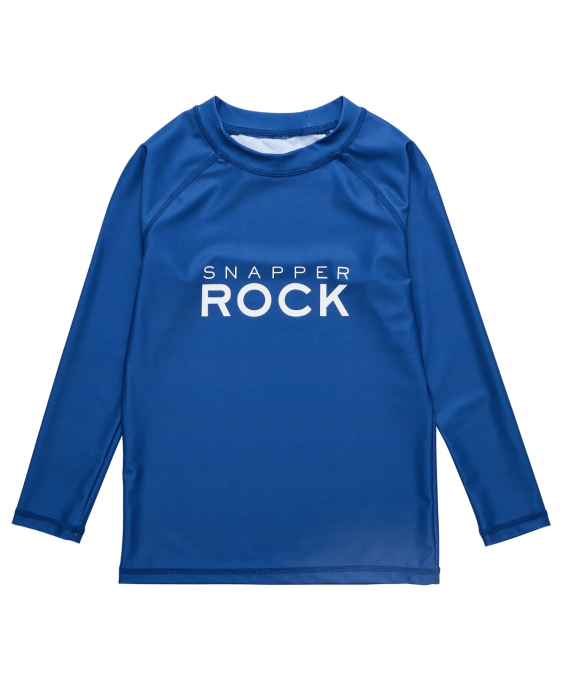 Snapper Rock - UV Rash top for kids - Long sleeve - UPF50+ - Denim Logo - Navy