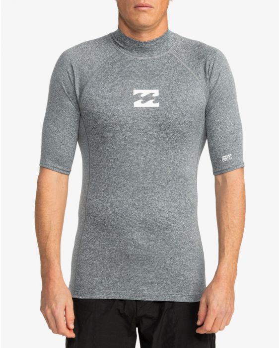Billabong - UV Surf T-shirt for men - Waves All Day - Short sleeve - UPF50+ - Dark Grey Heather