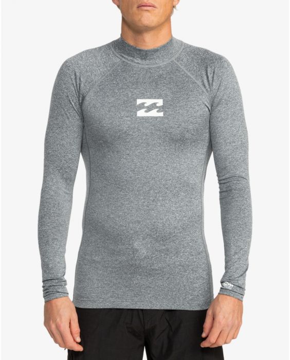 Billabong - UV Surf T-shirt for men - Waves All Day - Long sleeve - UPF50+ - Dark Grey Heather