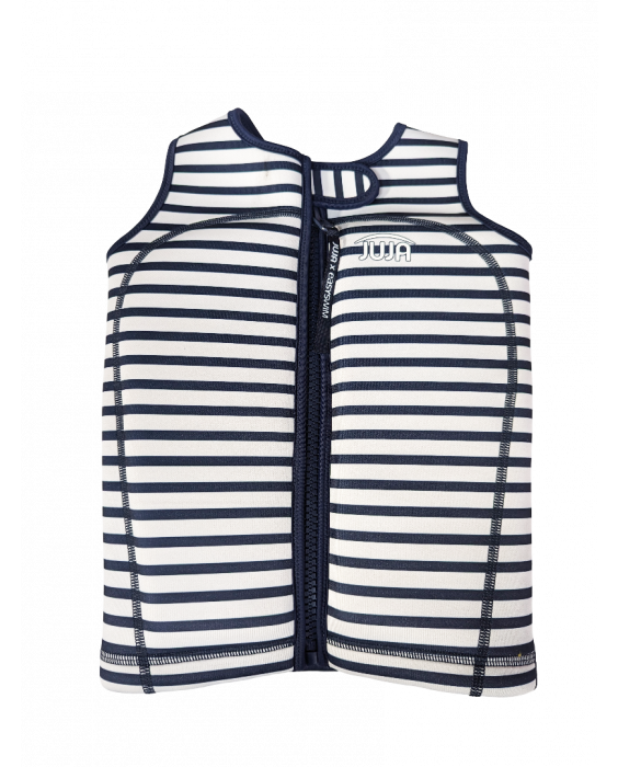 EasySwim x JUJA - Float Jacket for kids - UPF50+ - Fun - Stripped - White/Navy