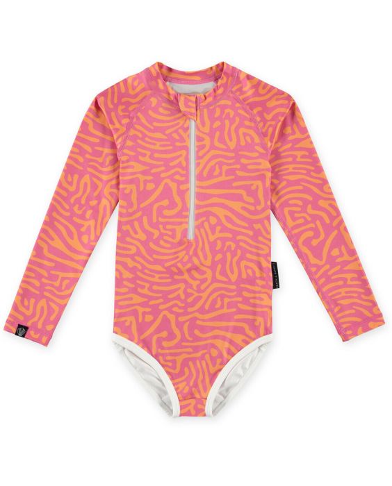 Beach & Bandits - UV Swimsuit for girls - Long sleeve - UPF50+ - Pink Coral - Pink