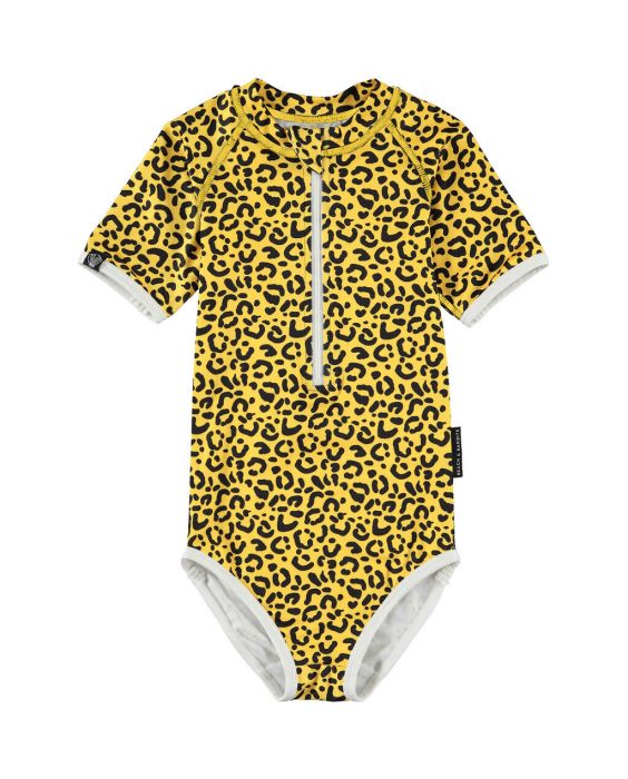 Beach & Bandits - UV Swimsuit for girls - Short sleeve - UPF50+ - Sunny Smiley - Yellow