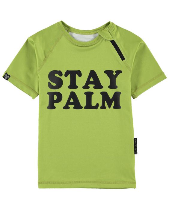 Beach & Bandits - UV Swim shirt for kids - UPF50+ - Short sleeve - Stay Palm - Green
