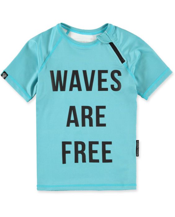 Beach & Bandits - UV Swim shirt for kids - UPF50+ - Short sleeve - Waves - Blue