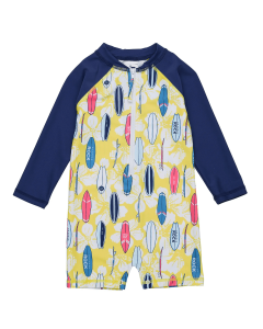 Snapper Rock - UV Swimsuit for babies - Long sleeve - UPF50+ - Rock the Board - Red/Yellow