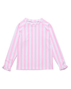 Snapper Rock - UV Rash top for girls - Long sleeve - UPF50+ - Pink Stripe