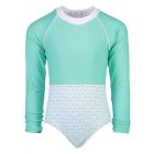 Snapper Rock - Longsleeve UV Bathingsuit for girls- Oceania Sustainable - Aqua