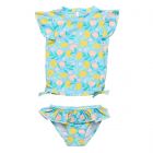 Snapper Rock - UV Swimset for babies and kids - Short sleeve - UPF50+ - Lemon Drops - Blue/Yellow