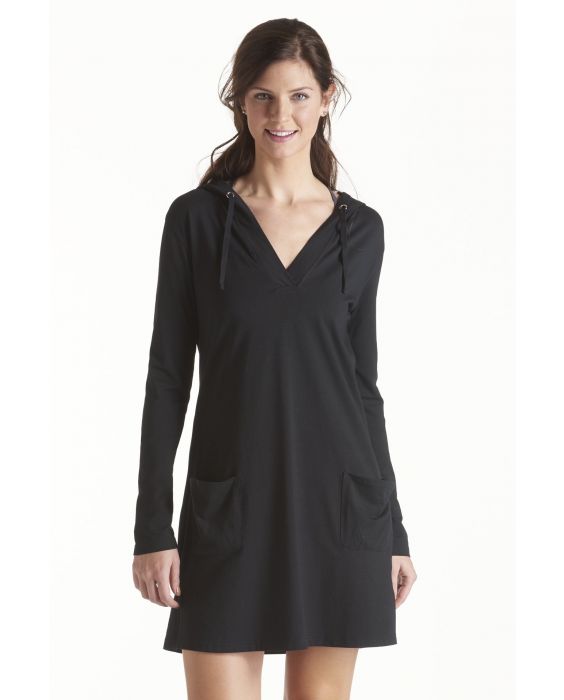 Coolibar - UPF 50+ Women's Poolside Cover Up Hoodie - Black